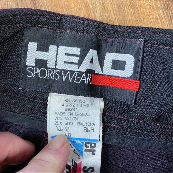 Head Sportwear Nylon Wool Blend Stirrup Ski Pants Purple Sz 26 - Picture 5 of 6